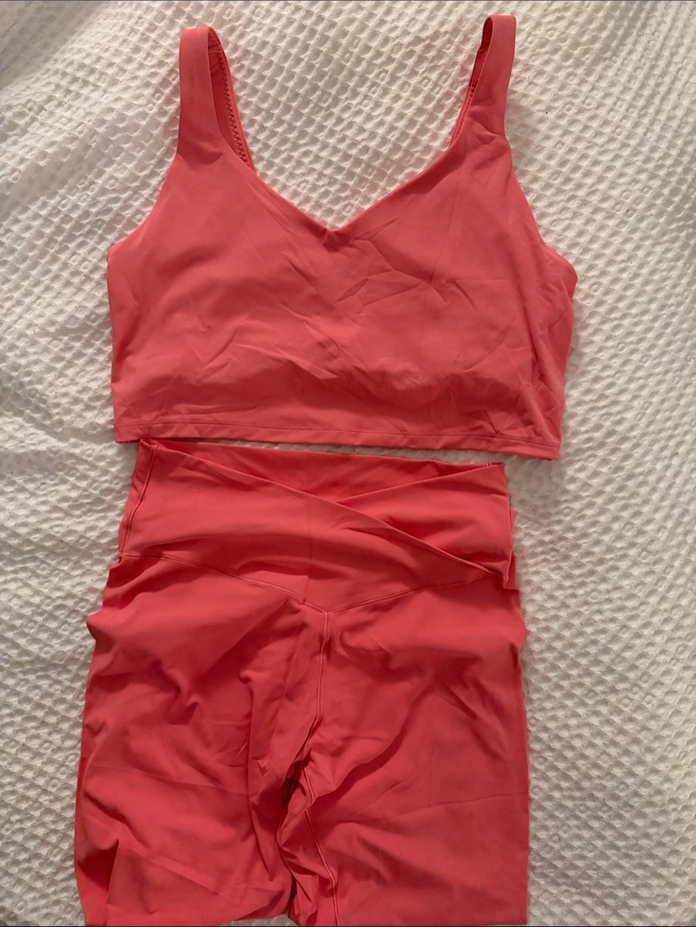 OFFLINE by Aerie Women's Pink Crop Tank and High-Waist Leggings Set